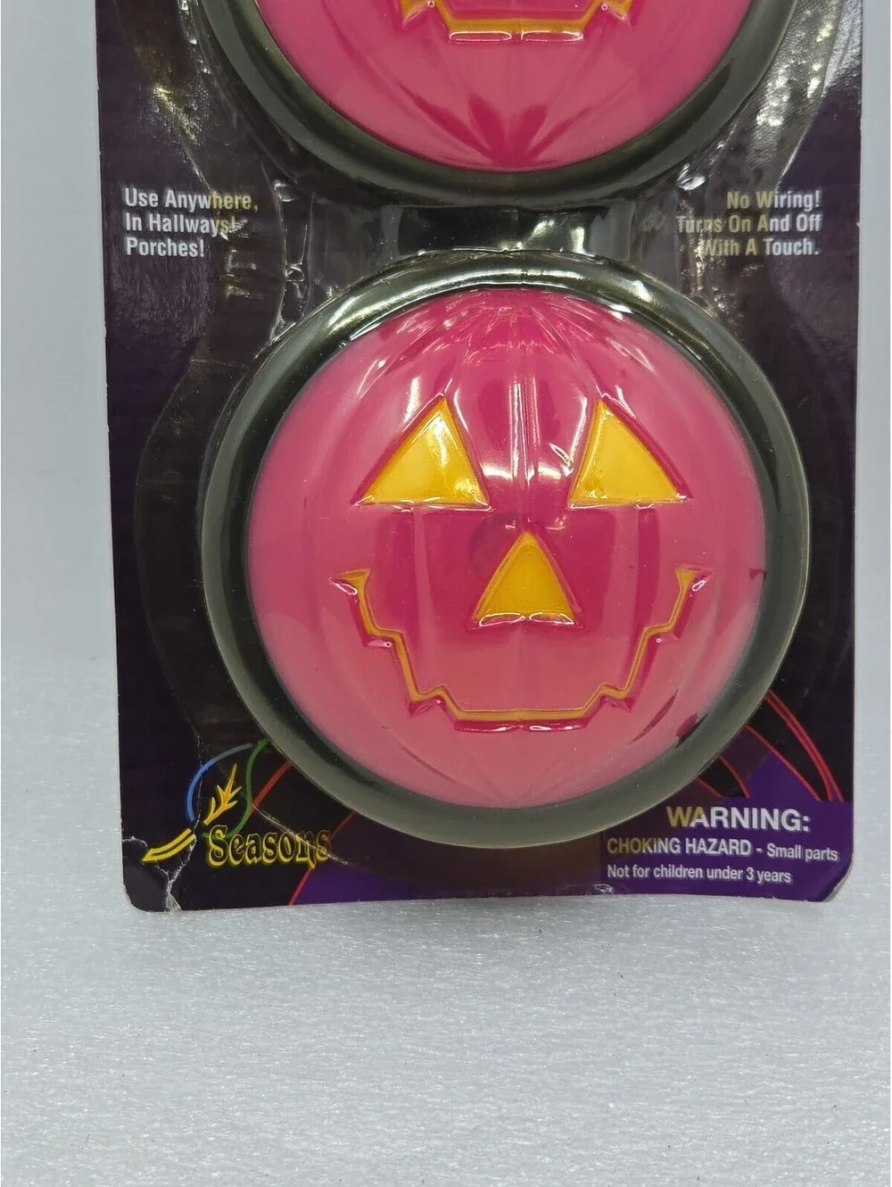 New NIP Vintage Kmart Halloween Spooky Pink Pumpkin Touch Lights NOS